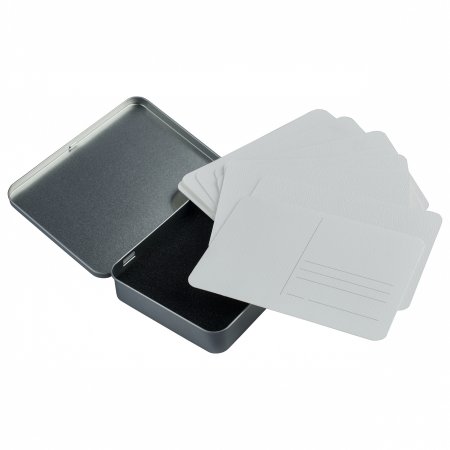 Набор открыток из акварельной бумаги БЕЛЫЕ НОЧИ 24 л, 300 г/м2, 10.5 x 14.8 см, 25% хлопок, 75% целлюлоза, крупное зерно, жестяная коробка NP-791241705