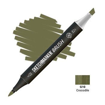 Маркер SKETCHMARKER Brush двухсторонний на спирт.основе G10 Крокодил MPSMB-G10