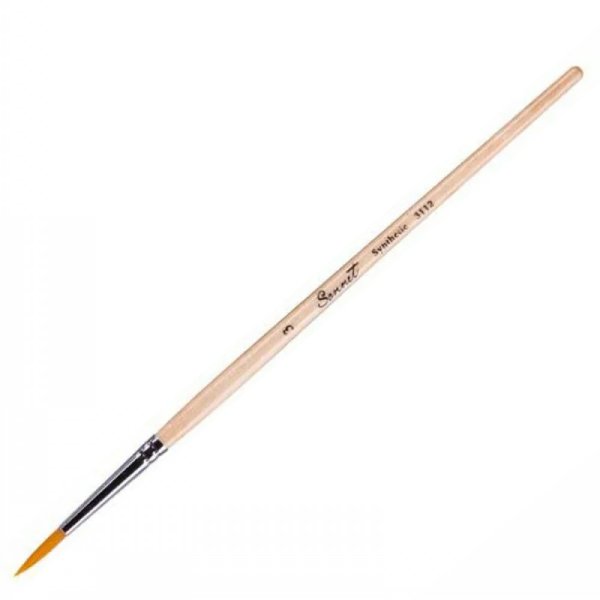 Кисть колонок микс СОНЕТ круглая 1 шт короткая лакированная ручка №3 NP-111203