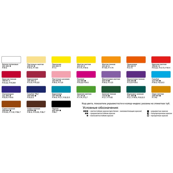 Набор акриловых красок СОНЕТ 24 шт х 10 мл, картон NP-28411851