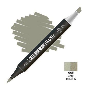 Маркер SKETCHMARKER Brush двухсторонний на спирт.основе GG5 Серо зеленый 5 MPSMB-GG5 Маркер SKETCHMARKER Brush двухсторонний на спирт.основе GG5 Серо зеленый 5 MPSMB-GG5