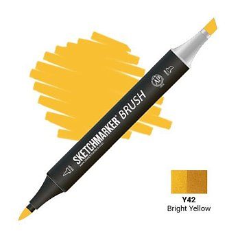 Маркер SKETCHMARKER Brush двухсторонний на спирт.основе Y42 Яркий желтый MPSMB-Y42 Маркер SKETCHMARKER Brush двухсторонний на спирт.основе Y42 Яркий желтый MPSMB-Y42