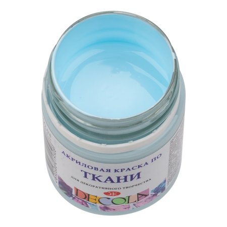 Краска акриловая по ткани DECOLA банка 50 мл, 534 Светло-голубая NP-4128534