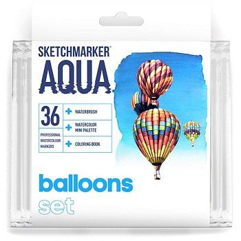 Набор акварельных маркеров SKETCHMARKER Aqua Balloons 36 цв MPSMA-36BALL