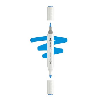 Маркер акриловый двусторонний СОНЕТ перо кисть/пуля 1 шт B117 голубой NP-273-B117