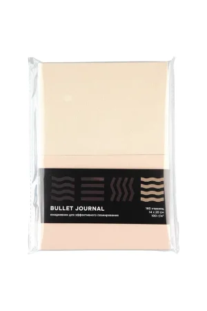Блокнот для записей Стихия Bullet Journal 100 г/м2, 14 x 20 см, 80 л, жесткая обложка, бежевый MPST04044