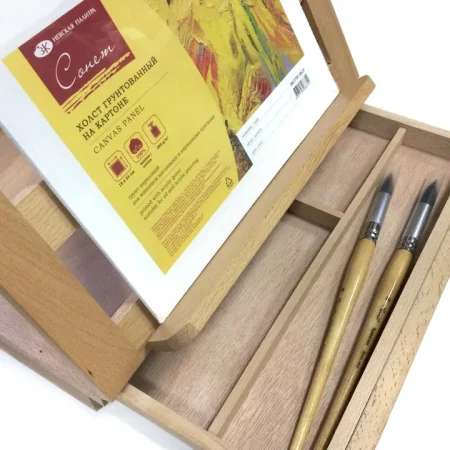 Мольберт настольный малый СОНЕТ №8 34 x 26 x 5 (28) см, с ящиком для кистей и красок, бук NP-1591266-8