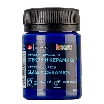 Краска акриловая по стеклу/керамике DECOLA банка 50 мл, 319 Карминовая NP-4028319