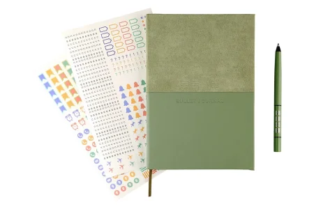 Блокнот для записей Стихия Bullet Journal 100 г/м2, 14 x 20 см, 80 л, жесткая обложка, оливковый MPST04045