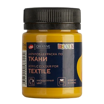 Краска акриловая по ткани DECOLA банка 50 мл, 206 Охра светлая NP-4128206