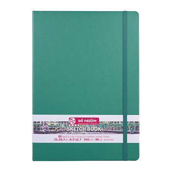 Блокнот для зарисовок ART CREATION 140 г/м2 21 x 29.7 см 80 л, твердая обложка, зеленый лес MP9314333M