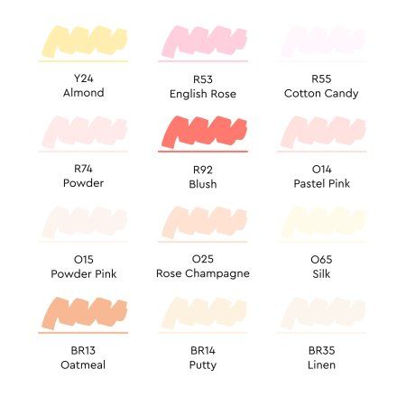 Набор маркеров SKETCHMARKER Skin tones 12 шт оттенки кожи + сумка органайзер MP12skin