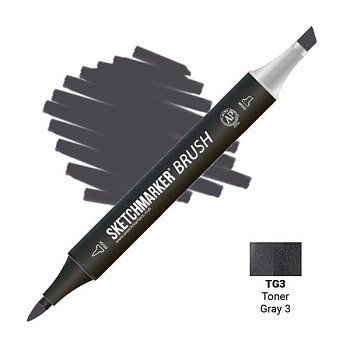 Маркер SKETCHMARKER Brush двухсторонний на спирт.основе TG3 Тонированный серый 3 MPSMB-TG3 Маркер SKETCHMARKER Brush двухсторонний на спирт.основе TG3 Тонированный серый 3 MPSMB-TG3
