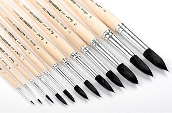 Кисть белка (имитация) круглая 1 шт короткая ручка №10 NP-139639