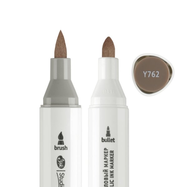Маркер акриловый двусторонний СОНЕТ перо кисть/пуля 1 шт Y762 коричневый NP-273-Y762