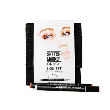 Набор маркеров SKETCHMARKER Brush Skin Set 12 шт оттенки кожи + сумка органайзер MPSMB-12SKIN