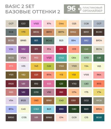 Набор маркеров SKETCHMARKER Basic 2 96 шт пластик.бокс MPSM-96SET2