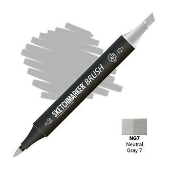 Маркер SKETCHMARKER Brush двухсторонний на спирт.основе NG7 Нейтральный серый 7 MPSMB-NG7 Маркер SKETCHMARKER Brush двухсторонний на спирт.основе NG7 Нейтральный серый 7 MPSMB-NG7