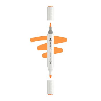 Маркер акриловый двусторонний СОНЕТ перо кисть/пуля 1 шт Y807 оранжевый NP-273-Y807