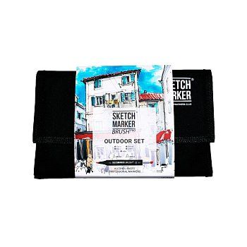 Набор маркеров SKETCHMARKER Brush Outdoor Set 24 шт Плэнер + сумка органайзер MPSMB-24OUTD