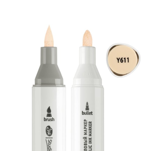 Маркер акриловый двусторонний СОНЕТ перо кисть/пуля 1 шт Y611 телесный светлый NP-273-Y611