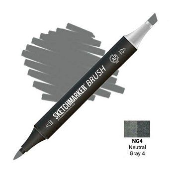 Маркер SKETCHMARKER Brush двухсторонний на спирт.основе NG4 Нейтральный серый 4 MPSMB-NG4 Маркер SKETCHMARKER Brush двухсторонний на спирт.основе NG4 Нейтральный серый 4 MPSMB-NG4