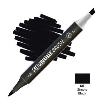 Маркер SKETCHMARKER Brush двухсторонний на спирт.основе SB Простой черный MPSMB-SB Маркер SKETCHMARKER Brush двухсторонний на спирт.основе SB Простой черный MPSMB-SB