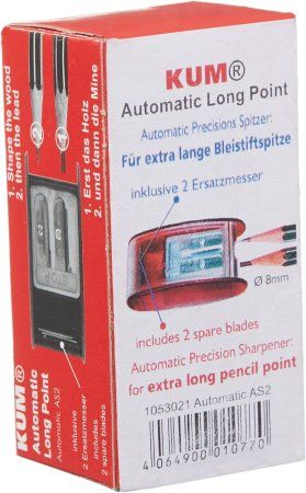 Точилка KUM Automatic AS2 для художников, 2 запасных лезвия KUM-1053021