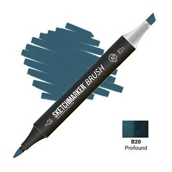 Маркер SKETCHMARKER Brush двухсторонний на спирт.основе B20 Глубоководный MPSMB-B20