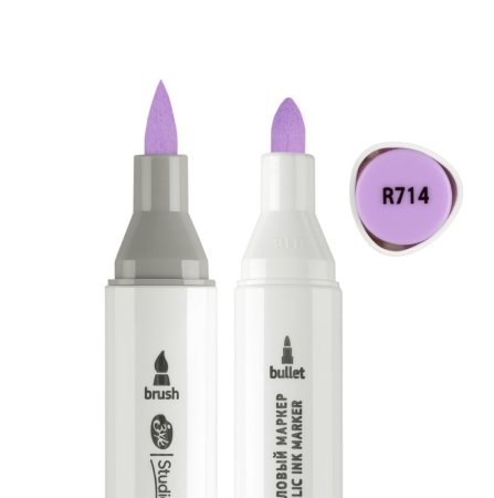 Маркер акриловый двусторонний СОНЕТ перо кисть/пуля 1 шт R714 лиловый NP-273-R714