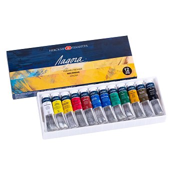 Набор масляных красок ЛАДОГА 12 шт х 18 мл, картон NP-1241004