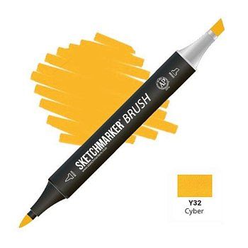 Маркер SKETCHMARKER Brush двухсторонний на спирт.основе Y32 Кибер MPSMB-Y32 Маркер SKETCHMARKER Brush двухсторонний на спирт.основе Y32 Кибер MPSMB-Y32