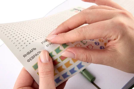 Блокнот для записей Стихия Bullet Journal 100 г/м2, 14 x 20 см, 80 л, жесткая обложка, оливковый MPST04045