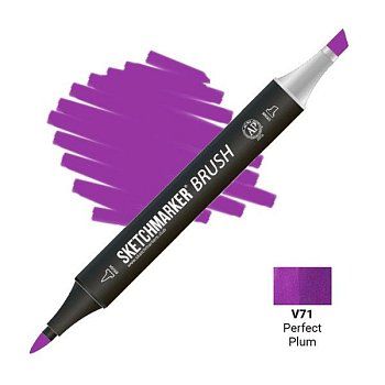 Маркер SKETCHMARKER Brush двухсторонний на спирт.основе V71 Идеальная слива MPSMB-V71 Маркер SKETCHMARKER Brush двухсторонний на спирт.основе V71 Идеальная слива MPSMB-V71