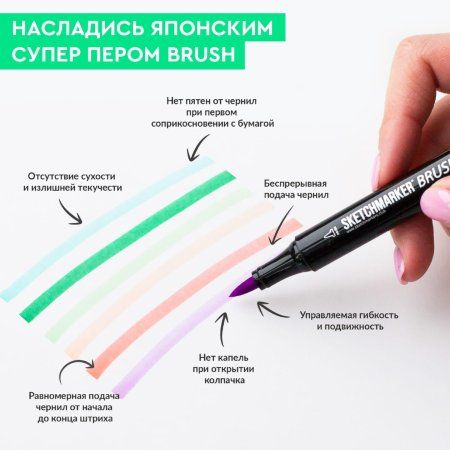 Набор маркеров SKETCHMARKER Brush Warm grey 6 шт MPSMB-6WMGR