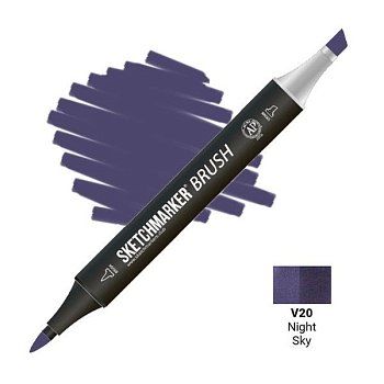 Маркер SKETCHMARKER Brush двухсторонний на спирт.основе V20 Ночное небо MPSMB-V20 Маркер SKETCHMARKER Brush двухсторонний на спирт.основе V20 Ночное небо MPSMB-V20