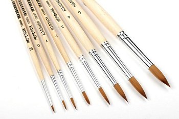 Кисть колонок (имитация) круглая 1 шт короткая ручка №4 NP-139670