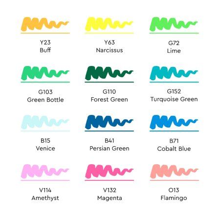 Набор маркеров SKETCHMARKER Brush Summer Set 12 шт лето + сумка органайзер MPSMB-12SUMM