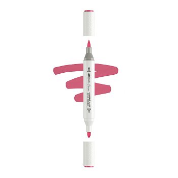 Маркер акриловый двусторонний СОНЕТ перо кисть/пуля 1 шт R317 красный тёмный NP-273-R317