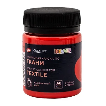 Краска акриловая по ткани DECOLA банка 50 мл, 331 Красная NP-4128331