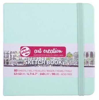 Блокнот для зарисовок ART CREATION 140 г/м2 12 x 12 см 80 л, твердая обложка, мятная MP9314034M