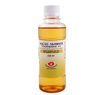 Масло льняное уплотненное №2 для художественно-живописных работ НЕВСКАЯ ПАЛИТРА флакон 220 мл NP-2332925