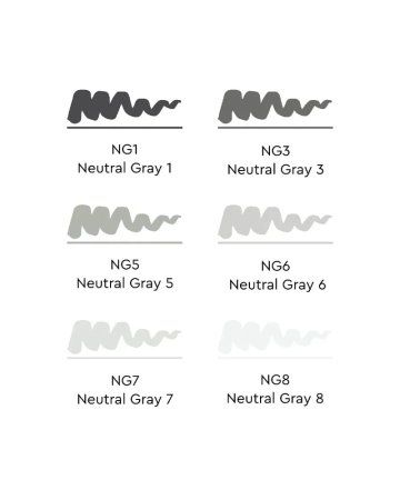 Набор маркеров SKETCHMARKER Brush Neutral Grey 6 шт MPSMB-6NTGR