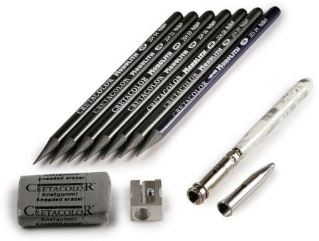 Набор для графики и эскизов CRETACOLOR Monolith Box Graphite 11 предметов, мет.пенал CR20430