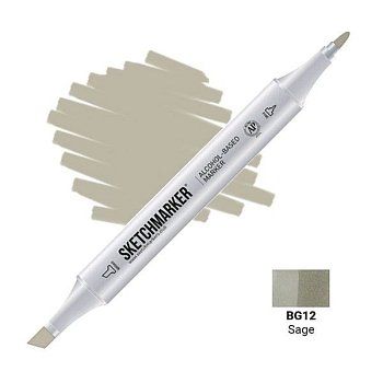 Маркер SKETCHMARKER двухсторонний на спирт.основе BG12 Шалфей MPSM-BG12 Маркер SKETCHMARKER двухсторонний на спирт.основе BG12 Шалфей MPSM-BG12