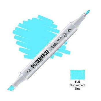 Маркер SKETCHMARKER двухсторонний на спирт.основе FL5 Флуорисцентный синий MPSM-FL5