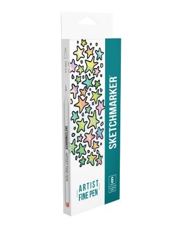 Набор капиллярных ручек SKETCHMARKER Artist fine pen Fluorescent 6 цв MPAFP-6FL