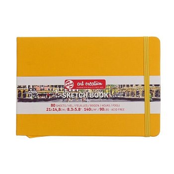 Блокнот для зарисовок ART CREATION 140 г/м2 21 x 15 см 80 л, твердая обложка, желтый RT9314115M