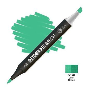 Маркер SKETCHMARKER Brush двухсторонний на спирт.основе G122 Сочный зеленый MPSMB-G122