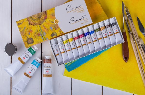 Набор масляных красок СОНЕТ 12 шт х 10 мл, картон NP-2641099